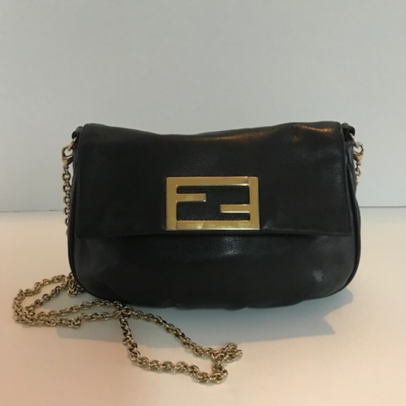 Croissant leather crossbody bag Fendi Navy in Leather - 40924610 Fendi Fendista Crossbody Bag